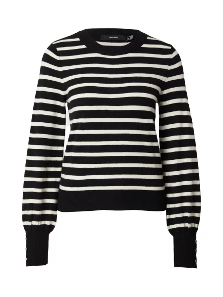 VERO MODA Pulover VMHAPPY negru alb