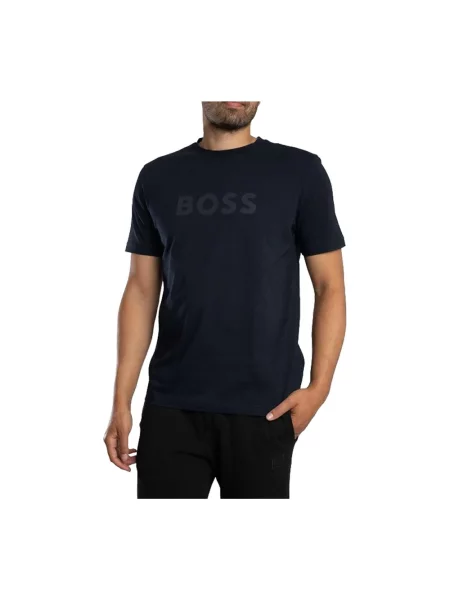 T-shirt o kroju regular fit z czystej bawełny model Te_Logo' Boss Orange niebieska