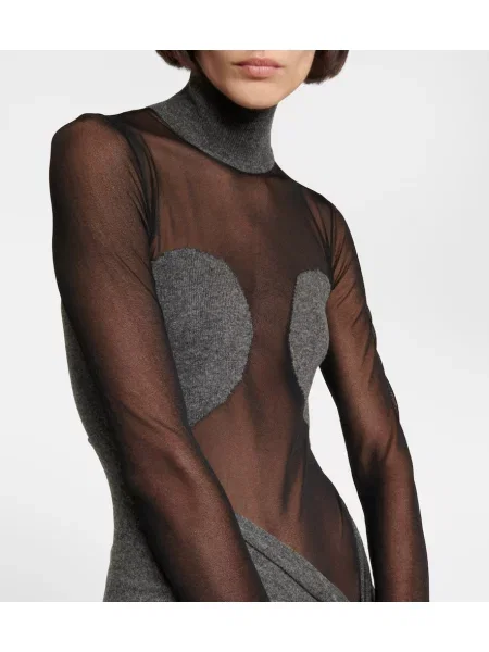 Rochie Alaïa de lână drapată negru