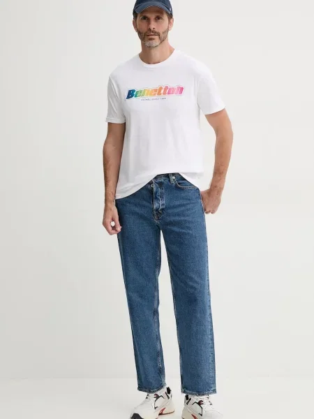 Футболка United Colors of Benetton з принтом фіолетовий