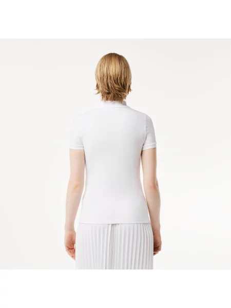 Lacoste Koszulka Polo Slim Fit Z Elastycznego Dżerseju Bawełnianego biała