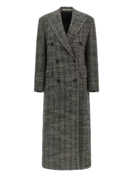 Palton Tagliatore cu model herringbone negru