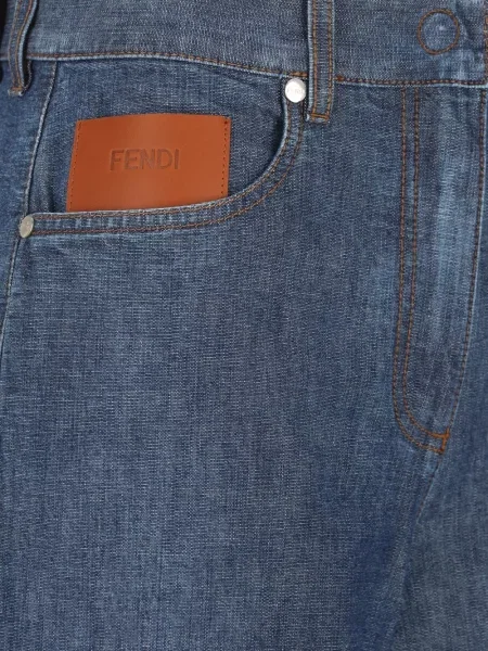 Pantaloni Fendi cu autograf albastru