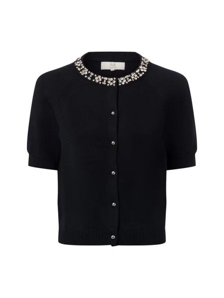 IPURI kardigan z zawartością wełny merynosów Kobiety Wełna merino jednolity S czarny