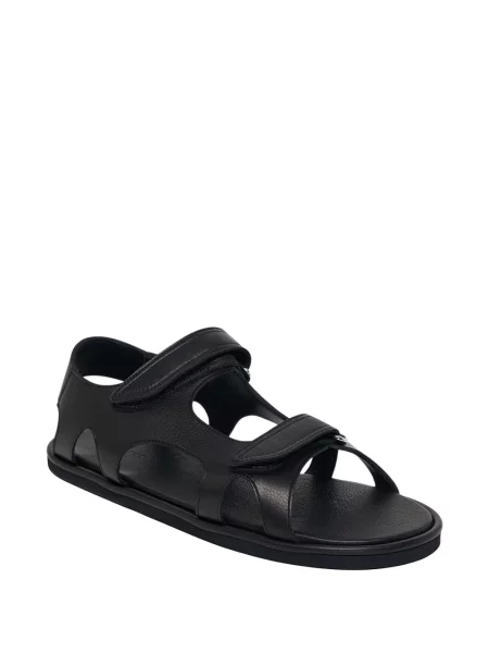 Sandale Auralee din piele cu bretele negru