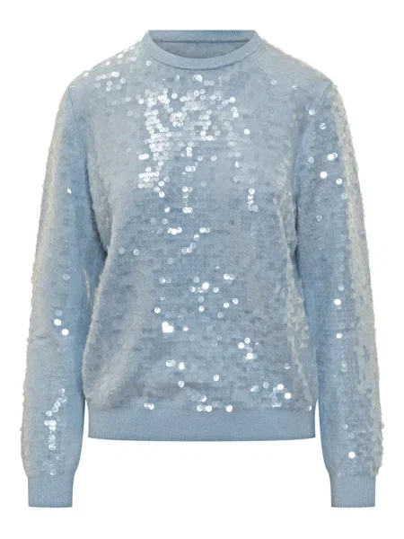 Pulover Semicouture cu paiete albastru