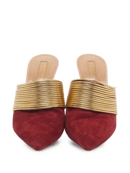 Papuci tip mules Aquazzura din piele roșu
