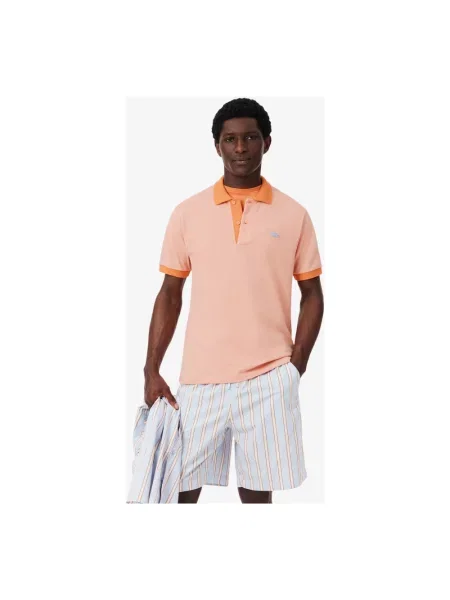 Koszulka polo Lacoste z krótkim rękawem różowa