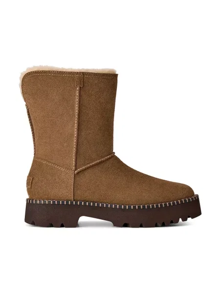 UGG W Uptowner Short Boot cizme de zăpadă pentru femei din piele întoarsă maro