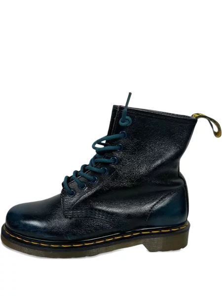 Кожени моторист боти Dr. Martens с връзки синьо