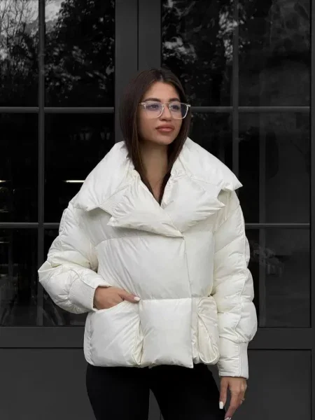 Зимова куртка D&V couture молочний