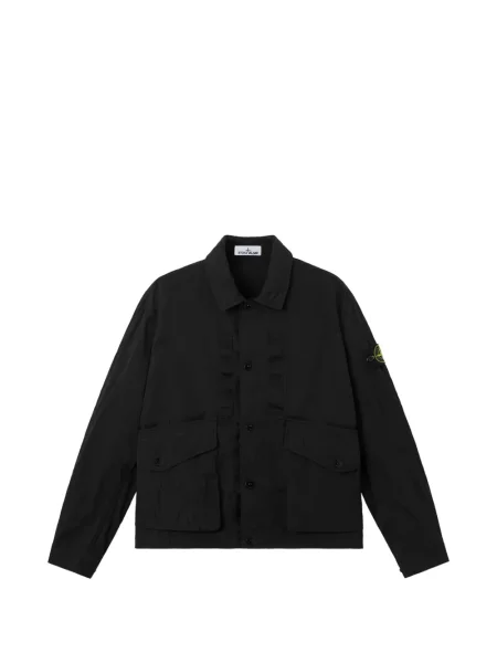 Geacă cămașă Stone Island cu strasuri negru