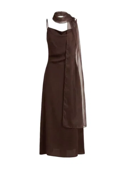 Nisia PartyWear Koktejlové šaty Jaffna Dress tmavě hnědá
