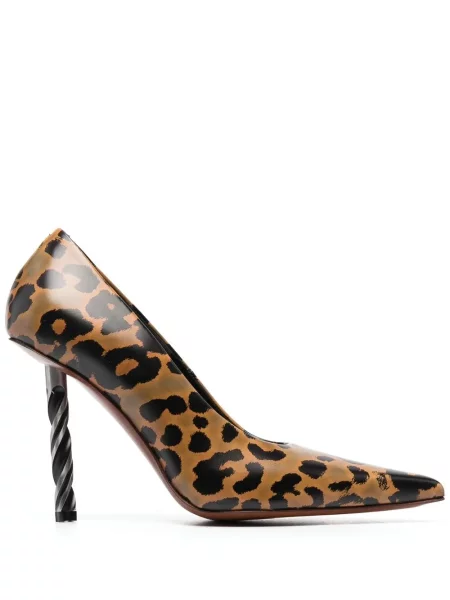 Pantofi cu toc Vetements cu imagine cu model leopard maro