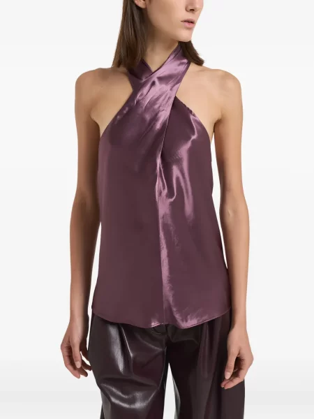 Top The Andamane cu gât halter violet