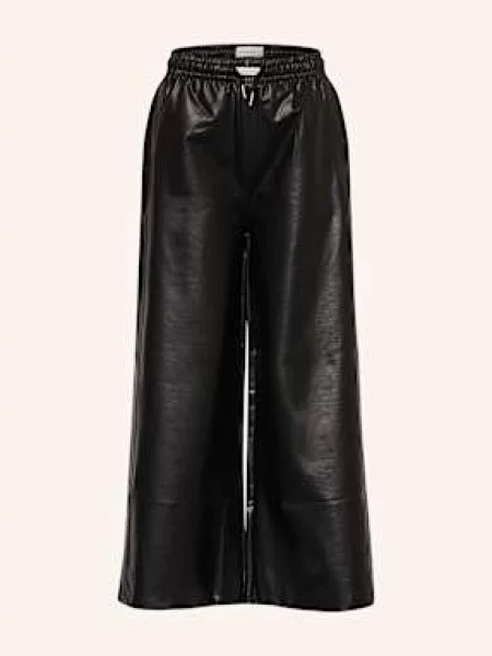 Calvin Klein Marlene Kalhoty V Koženém Vzhledu černá
