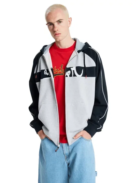 QUIKSILVER Sportski gornji dio trenirke YG Operator siva / crna bijela