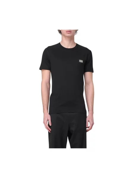 Dolce & Gabbana Koszulki Mężczyzna M Logo Plaque T-Shirt czarny