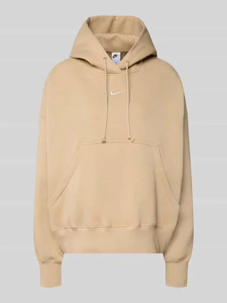 Bluza z kapturem o kroju oversized z logo Nike beżowa