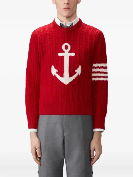 Pulover Thom Browne de lână roșu