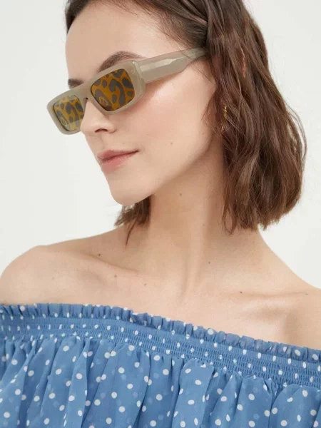 Слънчеви очила Emporio Armani бежово