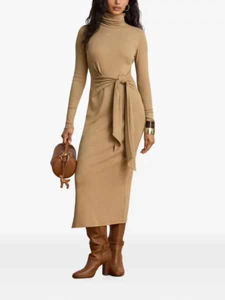 Μίντι φόρεμα Lauren Ralph Lauren γραβάτες καφέ