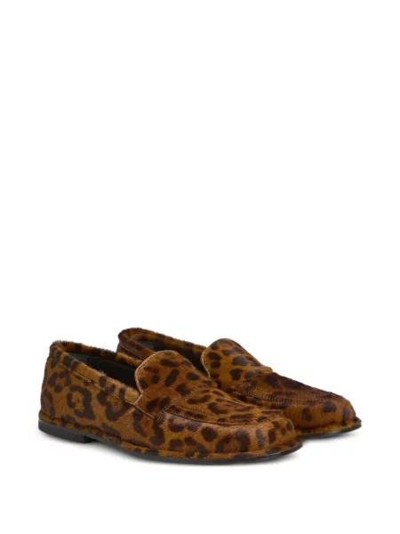 Pantofi loafer Liviana Conti cu imagine cu model leopard maro