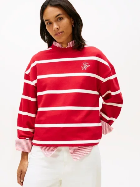 Tommy Hilfiger Bluza Kobiety czerwony|biały w S biały