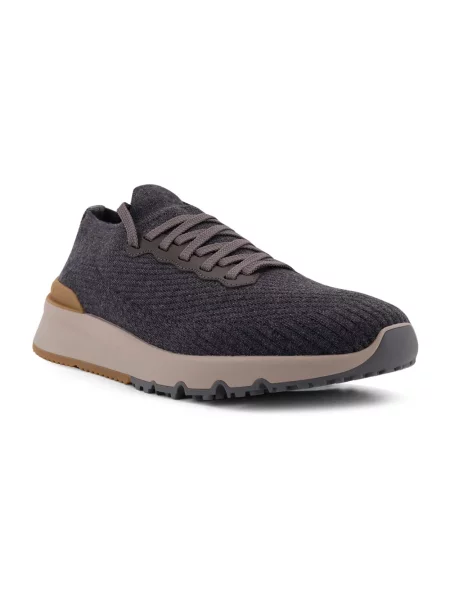 Sneakersy Brunello Cucinelli z logo szare