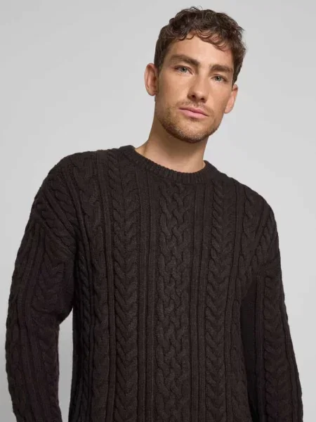 Sweter z dzianiny z wzorem warkocza Jake*s Studio Men