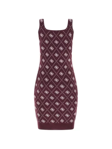 Rochie mini Guess de lână cu autograf violet