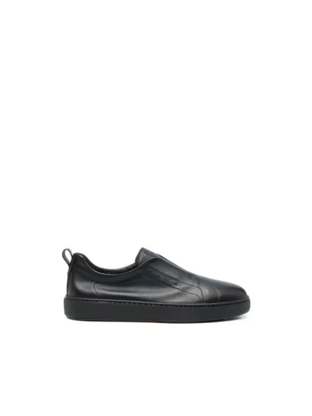 Sneakersy Santoni sznurowane skórzane niebieskie