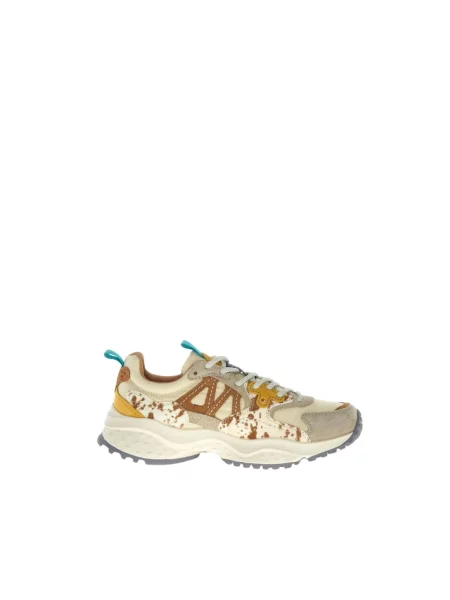 Sneakersy Flower Mountain zamszowe w kwiatki beżowe