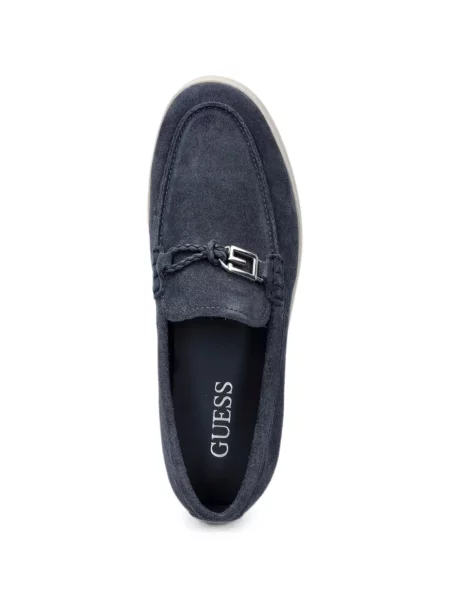 Szarvasbőr loafer Guess autogrammal kék