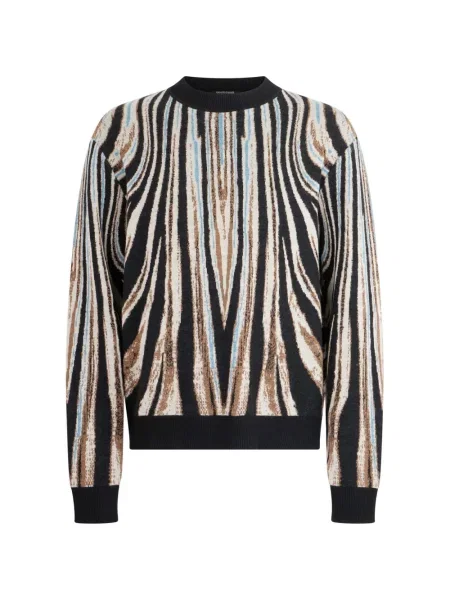 Pulover Roberto Cavalli cu imagine cu dungi de tigru negru