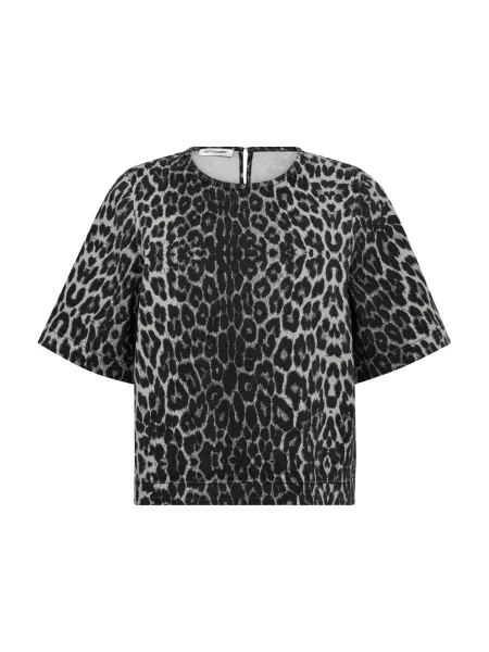 Co'couture Tricou Leo ciocolatiu / gri negru