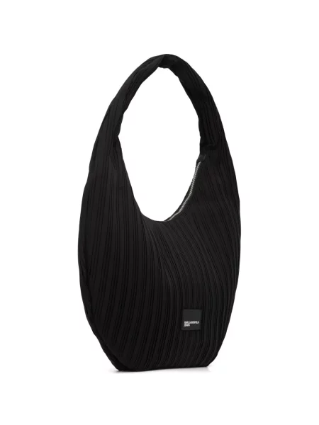 Geantă Karl Lagerfeld Jeans plisată negru