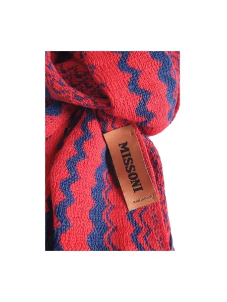Szal Missoni w geometryczne wzory czerwona