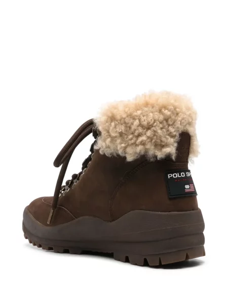 Cămașă Polo Ralph Lauren în carouri din poplin maro