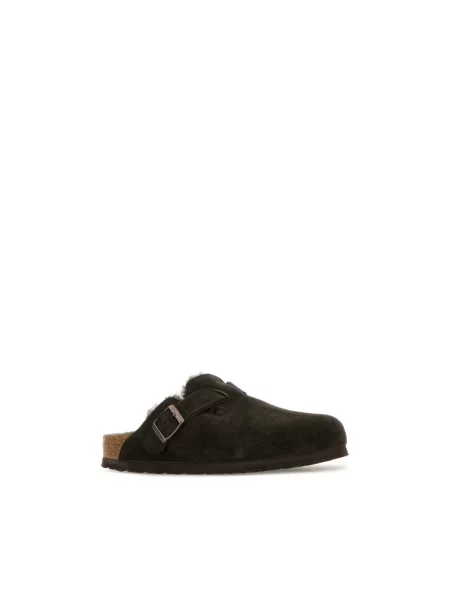 Klapki Birkenstock skórzane brązowe