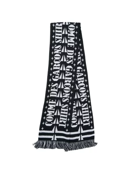 Fular Comme Des Garçons Shirt cu franjuri negru