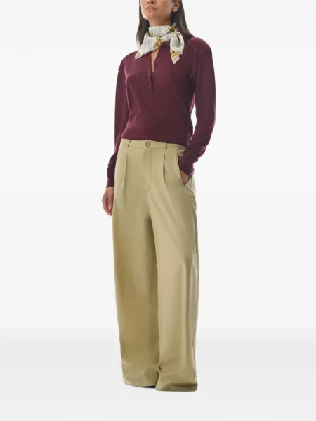 Pantaloni Megusta cu talie înaltă verde