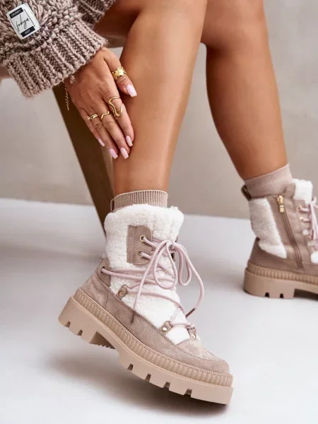 Cizme scurte Boto bej