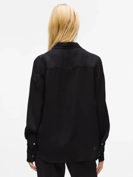 Блузка Karl Lagerfeld однотонна чорний