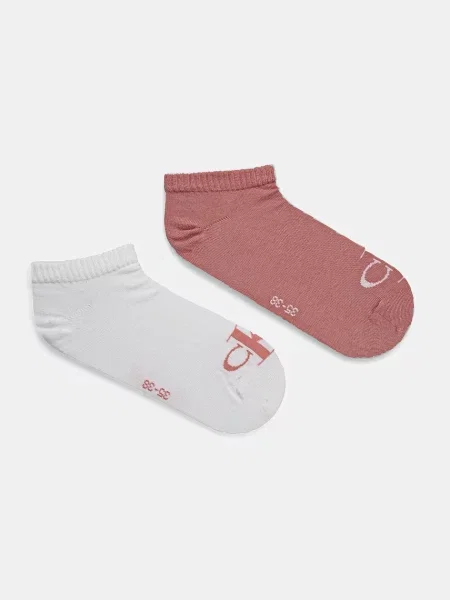 Чорапи Calvin Klein Jeans 2 чифта розово