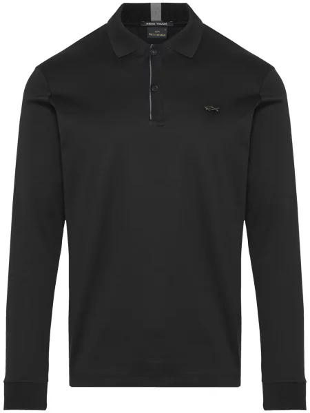Tricou polo Paul & Shark cu aplicații negru