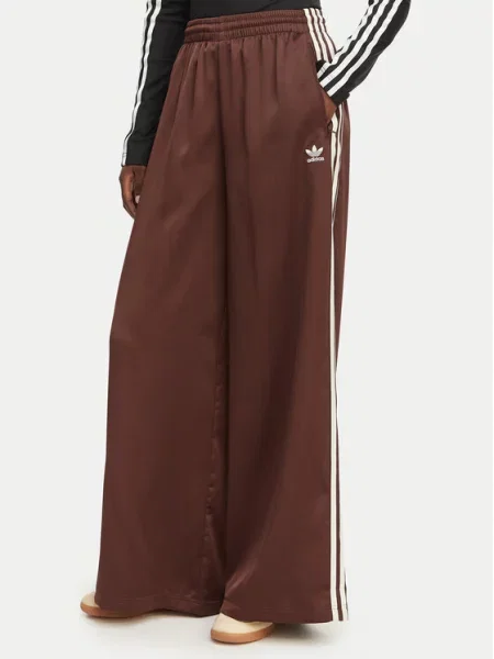 Adidas Sportinės kelnės adicolor Satin Wide Leg ruda