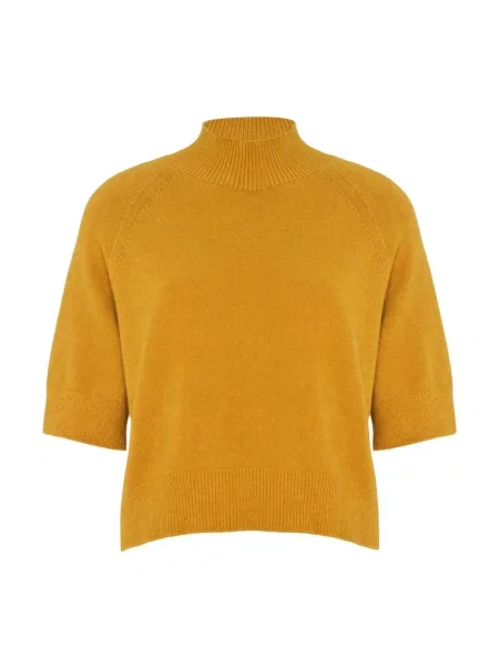 Sweter z golfem Manila Grace do golfa żółty