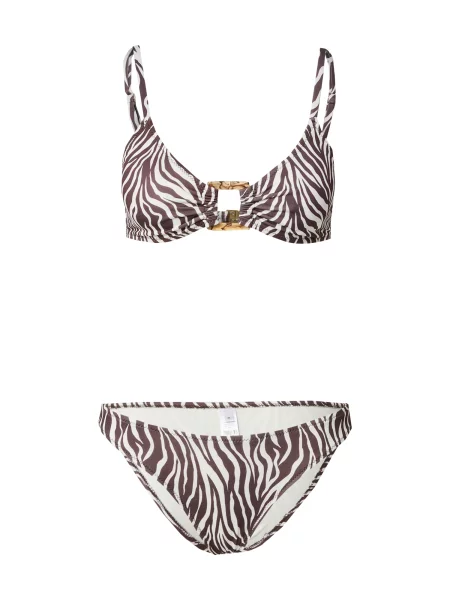 Trendyol Bikiny tmavě hnědá bílá
