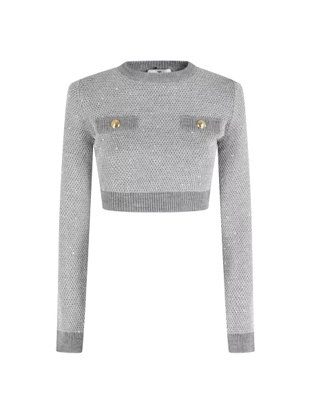 Sweter Elisabetta Franchi z cekinami czarny